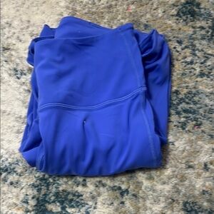 Vibrant blue flared leggings